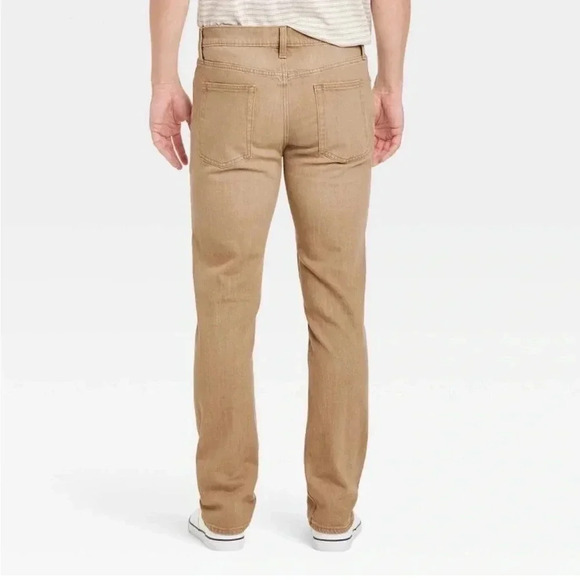 Men's Slim Fit Jeans 32-34 Dust Brown Total Flex Goodfellow Denim Cotton - Picture 3 of 8